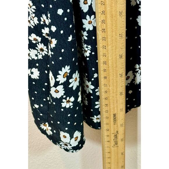 New Look Split Front Black & White Daisy Floral Midi Dress Women's Size 2 Petite - Picture 10 of 12